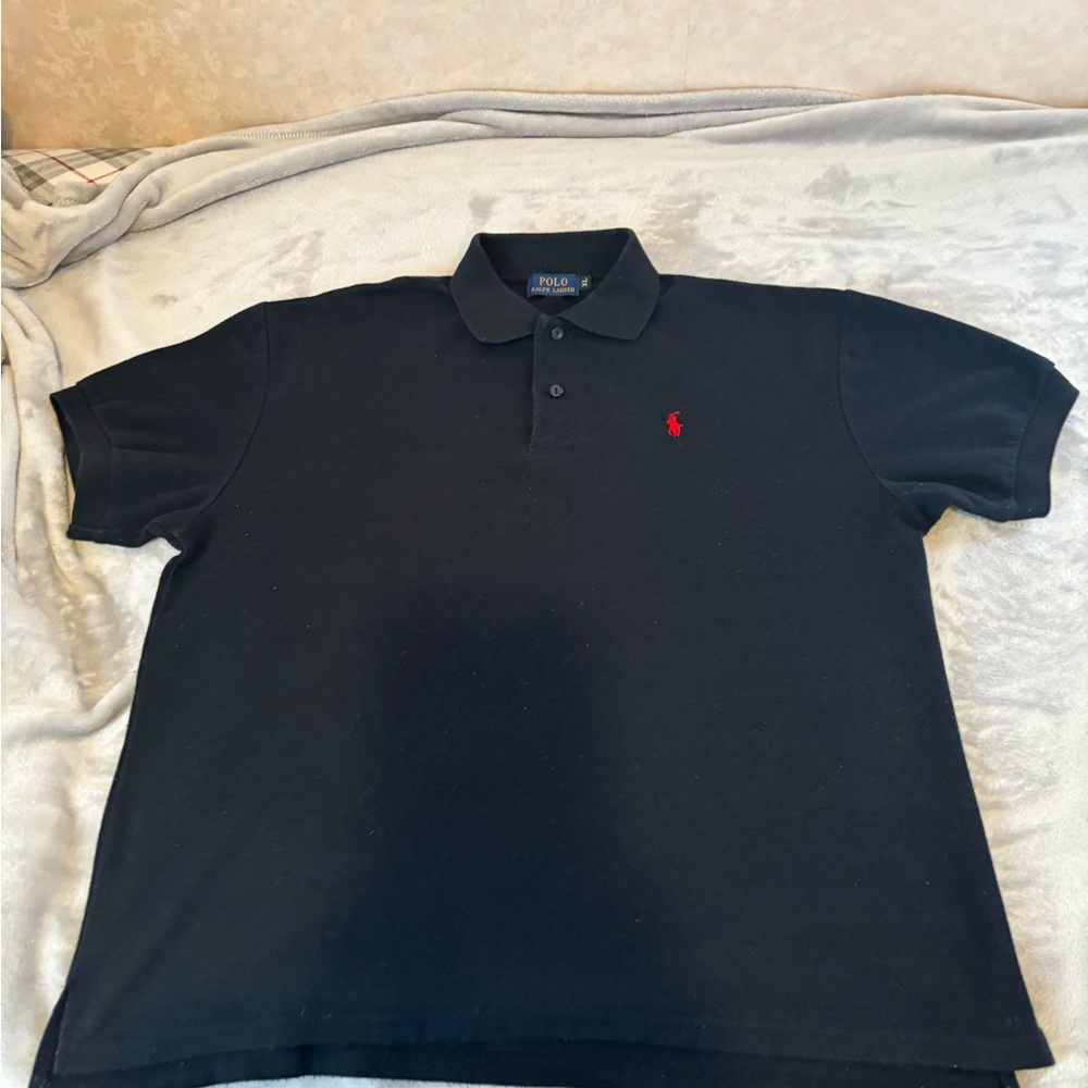 Polo by Ralph Lauren Men's Polo Shirt in Black with Red Logo
